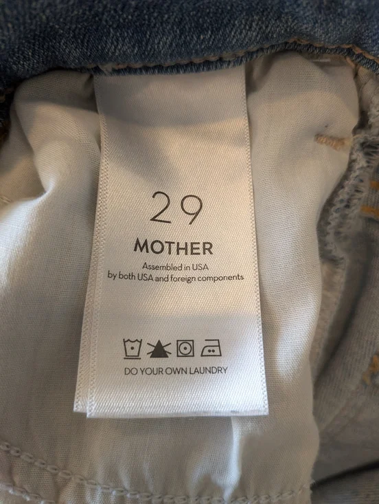 Mother The Hustler Ankle Chew Petal Pucker Jeans Light Wash Blue Denim Size 29 - Picture 14 of 15